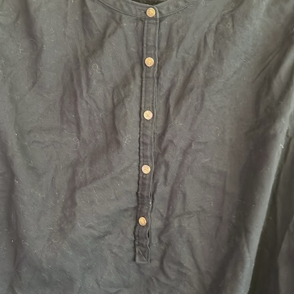 Melrose and Market Size XL Ladies Black Button Tunic 100% Cotton Blouse - Picture 3 of 4